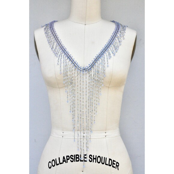 Waterfall Necklace Chocker with Long Strings to Mid Breast Down to Body 90s Y2K - Picture 4 of 8